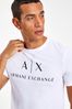 Armani Bianco Exchange Logo T-Shirt