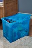 Wham Set of 2 Blue Crystal 80L Plastic Storage Box & Lid