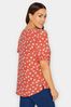 M&Co Red Daisy Shirred Blouse