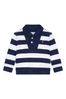 Baby Boys Navy Striped Cotton Top & Trousers Set