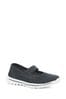Pavers Grey Ladies Wide Fit Stretch Mary Jane Trainers