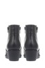 Pavers Black Leather Ladies Wedge Ankle Boots