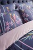 Sara Miller Blue Linear Bamboo Duvet Cover And Pillowcase Set
