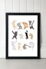 Black Dancing Cats by Hanna Melin Framed Print