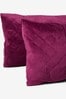 Raspberry Pink Hamilton Velvet Duvet Cover And Pillowcase Set