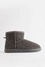 Grey Luxury Faux Fur Lined Suede Slipper Boots