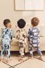 Blue/Ecru Cream Penguin/Polar Bear Snuggle Pyjamas 3 Pack (9mths-12yrs)
