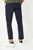 Dark Blue Straight Fit Stretch Chino Trousers