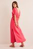 Boden Pink Linen Kaftan Maxi Dress