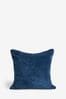 Navy Blue Soft Velour Large Square Cushion