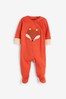 Rust Brown Fox Baby 3 Pack Sleepsuits (0mths-2yrs)