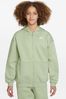 Nike Green Oversized Club Fleece Zip Through Hoodie