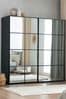 Black Black Windowpane Collection Luxe Mirrored 2m Sliding 2m Semi Fitted Sliding Wardrobe