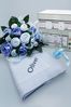 Babyblooms Luxury Blue Baby Clothes Bouquet and Personalised Baby Blanket Gift