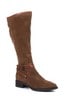 Jones Bootmaker Brown Leather Flat Pointed Ladies Riding Boots