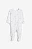 White Character 4 Pack Delicate Multi Print Baby Sleepsuits (0-2yrs)