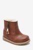 Tan Brown Wide Fit (G) Warm Lined Ankle Boots