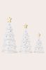 White Light Up LED Set of 3 Ceramic Christmas Trees