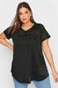Yours Curve Black Broidery Swing T-Shirt 2 Pack