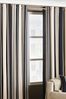 Riva Home Black Broadway Striped Eyelet Curtains