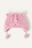 Accessorize Pink Faux Fur Fluffy Cat Chullo Hat