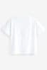 White Rainbow Heart Short Sleeve Sequin T-Shirt leaf (3-16yrs)