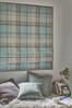 Teal Blue Ready Made Marlow Woven Check Blind