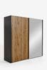 Collection Luxe Bronx Rustic Oak Effect 2M Sliding Wardrobe with Mirrored Door