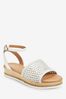 White/Silver Regular/Wide Fit Forever Comfort® Weave Flatform Sandals