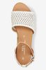 White/Silver Regular/Wide Fit Forever Comfort® Weave Flatform Sandals