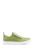 Jones Bootmaker Green Mila Lace-Up Leather Trainers