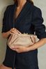 Reiss Taupe Madison Leather Clutch Bag