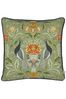 Evans Lichfield Green Chatsworth Peacock Country Floral Piped Cushion
