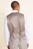 MOSS Tailored-Fit Natural Taupe Check Linen Waistcoat