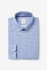 Blue Stripe and Check Slim Fit Single Cuff Shirts 3 Pack
