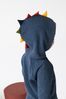 Blue Textured Jersey Dino Spikes PATCH Hoodie (3mths-10yrs)