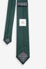 Green Geometric Slim Tie And Pocket Square Set