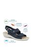 Fly Flot Navy Ladies Fully Adjustable Leather Blue Sandals