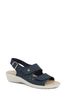 Fly Flot Navy Ladies Fully Adjustable Leather Blue Sandals