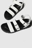 Schuh White Chaser Leather Chunky Buckle Sandals