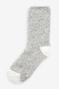 Grey/Ecru Cream Star Cosy Bed Socks 2 Pack