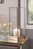 Pacific Brown Glass and Brass Large Square Lantern