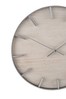 Pacific Grey Silver Metal & White Wash Wood Round Wall Clock