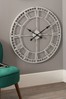 Pacific Grey Soft Grey Metal Round Wall Clock