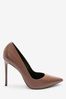 Taupe Rochelle Signature Leather Court Shoes