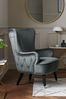 Opulent Velvet Dark Grey Pearl Accent Chair