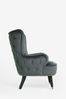 Opulent Velvet Dark Grey Pearl Accent Chair