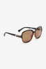 Black And Brown Ombre Polarised Square Sunglasses