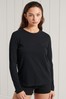 Superdry Black Organic Cotton Classic Long Sleeved Top