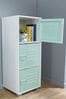 Cabinet With 3 Green Metal Doors in White By Lloyd Pascal